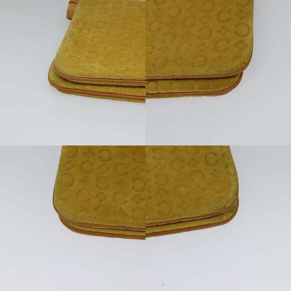 CELINE C Macadam Canvas Shoulder Bag Suede Yellow Gold - Picture 10 of 13